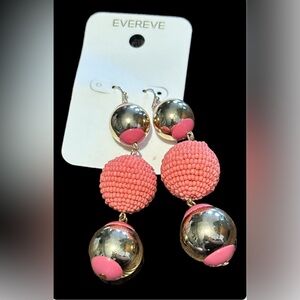 Pink multi ball dangle earring. Evereve NWT